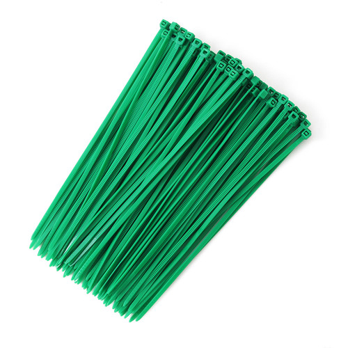 ZZRanYe 4 inch Green Zip Ties, Nylon Garden Cable Zip Ties Self Locking Cable Ties Twist Ties, Multi-Purpose Cable Tie (100 Pcs)