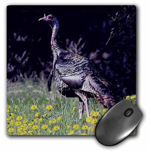 3dRose LLC 8 x 8 x 0.25 Inches Wild Turkey Gobbler Mouse Pad (mp_720_1)