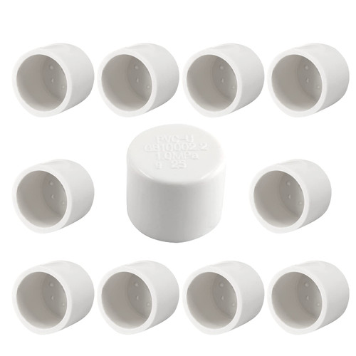 Unlorspy 12 Pcs 1 Inch PVC Pipe End Cap Fitting White PVC Pipe End Cap Plug Adapter Furniture Grade PVC Pipe Plug Socket Fittings for DIY Garden Shelf & Build PVC Furniture