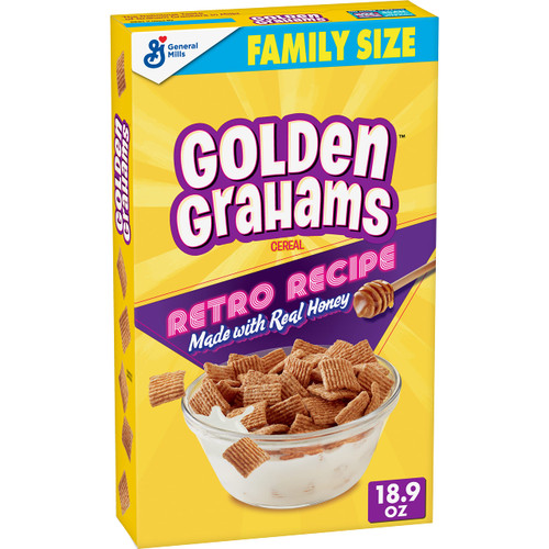 Golden Grahams Breakfast Cereal, Graham Cracker Taste, Whole Grain, Family Size, 18.9 oz Golden Grahams Breakfast Cereal, Graham Cracker Taste, Whole Grain, Family Size, 18.9 oz
