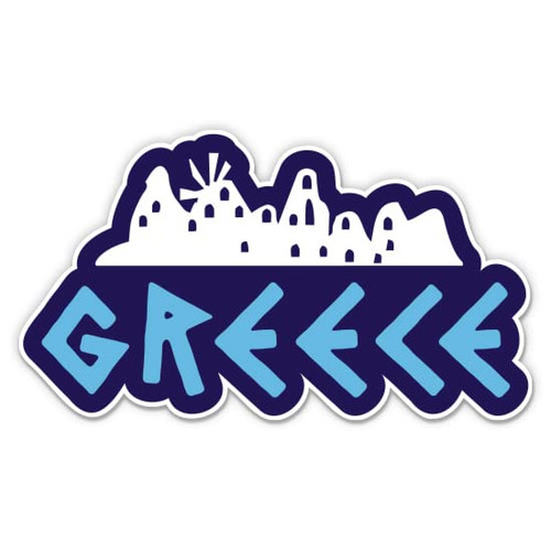 Greece Travel Hellas Sticker - 3" Laptop Sticker - Waterproof Vinyl for Car, Phone, Water Bottle - Greece Decal