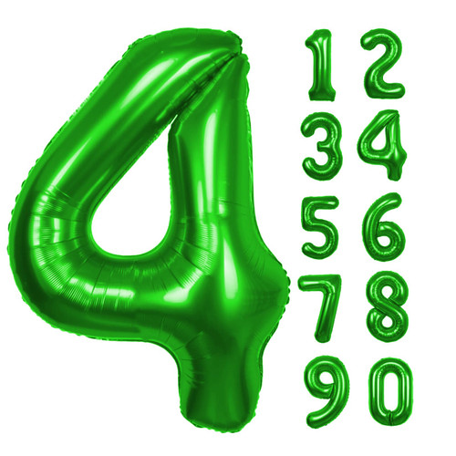 40 inch Green Number 4 Balloon, Giant Large 4 Foil Balloon for Birthdays, Anniversaries, Graduations, 4th Birthday Decorations for Kids