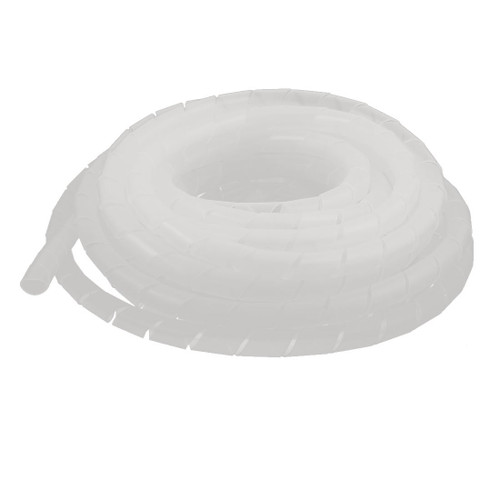 uxcell 10mm Flexible Spiral Tube Cable Wire Wrap Computer Manage Cord White 8M Length