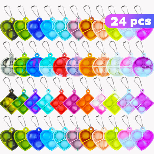 24Pcs Random Pop Fidget Toys Its Party Favors,Mini Pop Keychain It Fidget Toy Bulk Stress Toys Classroom Prizes Pop Fidget Keychain Stocking Stuffers Birthday Carnival Treasure Reliever Anti-Anxiety 24Pcs Random Pop Fidget Toys Its Party Favors,Mini Pop Keychain It Fidget Toy Bulk Stress Toys Classroom Prizes Pop Fidget Keychain Stocking Stuffers Birthday Carnival Treasure Reliever Anti-Anxiety