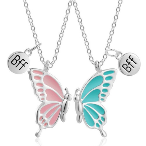 IPMIDZHI Best Friend Necklace Cute Butterfly Pendant BFF Necklaces for 2 Friendship Necklace for Teen Gifts for Women Friends Birthday Girls IPMIDZHI Best Friend Necklace Cute Butterfly Pendant BFF Necklaces for 2 Friendship Necklace for Teen Gifts for Women Friends Birthday Girls