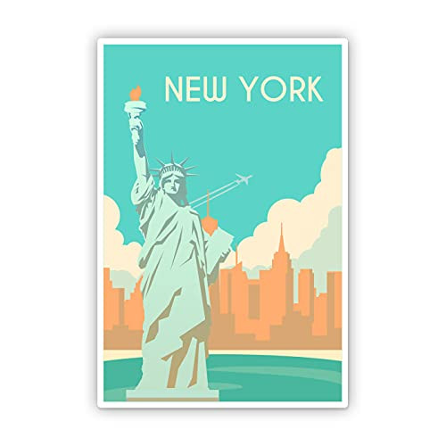 Squiddy New York Statue of Liberty NYC Vintage Travel Poster Style - Vinyl Sticker Decal for Phone, Laptop, Water Bottle (3" high) Squiddy New York Statue of Liberty NYC Vintage Travel Poster Style - Vinyl Sticker Decal for Phone, Laptop, Water Bottle (3" high)
