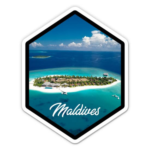 Squiddy Maldives Travel - Vinyl Sticker Decal for Phone, Laptop, Water Bottle (3" high)