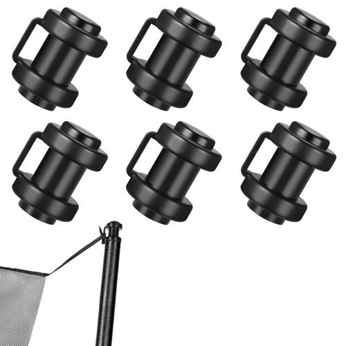 Geelin 6 Pcs Trampoline Pole Caps 1 Inch Trampoline Enclosure Pole Caps Trampoline Caps Trampoline Pole Covers Bounce Replacement Trampoline Parts for Net Hook Trampoline Supply, Black