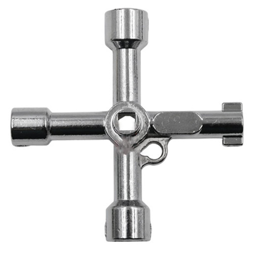 hejhncii 4 In 1 Cross Key Wrench With Accessories Universal Square Train Electrical Cupboard Box Elevator Cabinet Cross-shaped Key Wrench Elevator Door Key Water Meter Key Cabinet Key Wrench