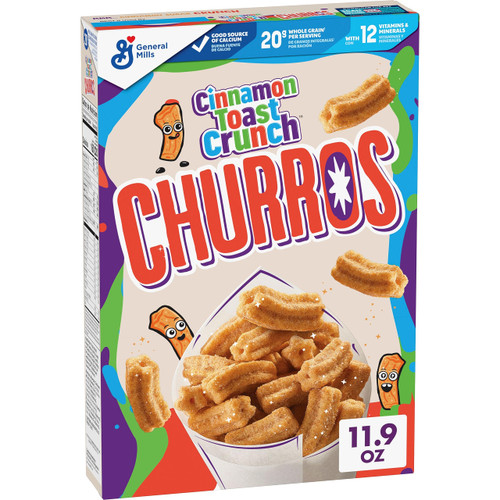 Churros Cinnamon Toast Crunch Breakfast Cereal, 11.9 OZ Cereal Box Churros Cinnamon Toast Crunch Breakfast Cereal, 11.9 OZ Cereal Box
