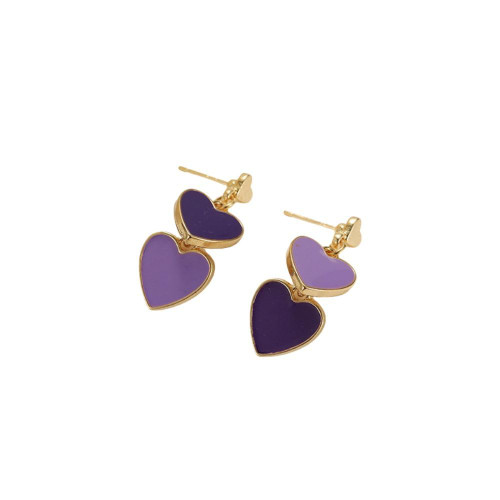 Double Love Heart Drop Earrings Heart Dangle Earrings Heart Stud Earrings for Women Girls Valentine's Day Mother's Day Birthday Gift-purple Double Love Heart Drop Earrings Heart Dangle Earrings Heart Stud Earrings for Women Girls Valentine's Day Mother's Day Birthday Gift-purple