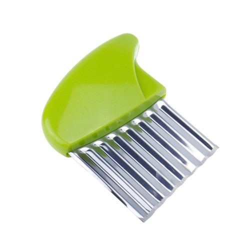 Risbay Crinkle Cutter,Stainless Steel Potato Carrot Chip Vegetable Crinkle Wavy Chopper, French Fry Slicer,1-Pack,Green Risbay Crinkle Cutter,Stainless Steel Potato Carrot Chip Vegetable Crinkle Wavy Chopper, French Fry Slicer,1-Pack,Green