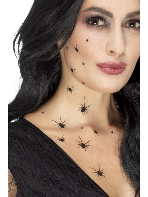 Smiffys 45879 Crawling Spider Tattoo Transfers, Black, One Size