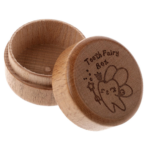 Ouligay Tooth Fairy Box Baby Tooth Storage Box Tooth Fairy Gifts Baby Tooth Keeper Round Tooth Holders Cute Tooth Keepsake Box for Baby Shower Birthday Gift