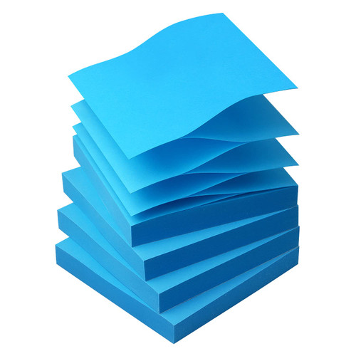 Sticky Notes 3x3 Pop Up Self-Stick Notes Pads with Bright Colors, Easy to Post for Office, Shool, Home, 4 Pads/Pack, 90 Sheets/Pad (Blue)