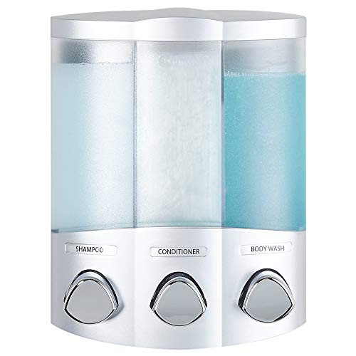 Better Living Products 76334 Euro Series TRIO 3-Chamber Soap and Shower Dispenser, Satin Silver Better Living Products 76334 Euro Series TRIO 3-Chamber Soap and Shower Dispenser, Satin Silver