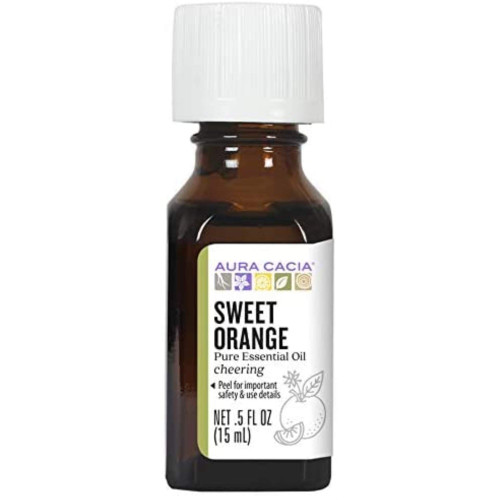 Aura Cacia 100% Pure Sweet Orange Essential Oil | GC/MS Tested for Purity | 15 ml (0.5 fl. oz.) | Citrus sinensis Aura Cacia 100% Pure Sweet Orange Essential Oil | GC/MS Tested for Purity | 15 ml (0.5 fl. oz.) | Citrus sinensis