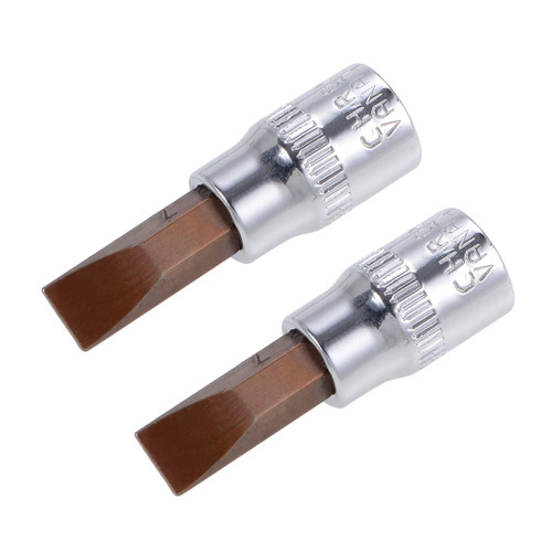 uxcell 1/4" Drive x FD7 (7mm) Slotted Bit Socket, S2 Steel Bits, CR-V Sockets 1.5" Length (For Hand Use Only) 2pcs