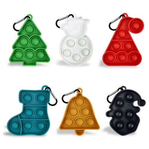 JoFAN 6 Pack Mini Christmas Fidget Sensory Pop Toys Christmas Party Favors for Kids Girls Boys Toddlers Christmas Stocking Stuffers Gifts Stress Relief