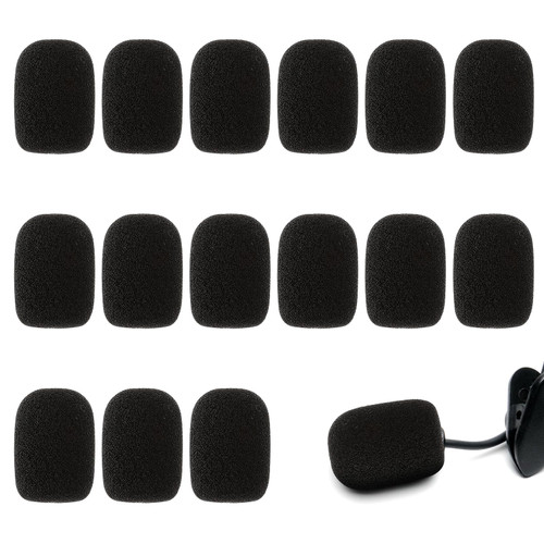 15 Pcs Microphone Windscreen for Headset Microphone, Mini Microphone Covers Foam, High Density Foam Mic Cover for Variety of Headset Microphone (Black) 15 Pcs Microphone Windscreen for Headset Microphone, Mini Microphone Covers Foam, High Density Foam Mic Cover for Variety of Headset Microphone (Black)