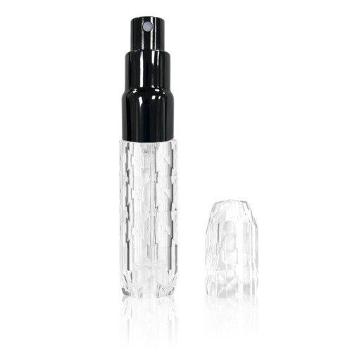 Rosarden Mini Perfume Refillable Atomizer Bottle, Travel Portable Perfume Scent Pump Case Container, Pocket Size Fragrance Empty Cologne Spray Bottle Travel Essentials for Traveling and Outgoing 5ml (Black)