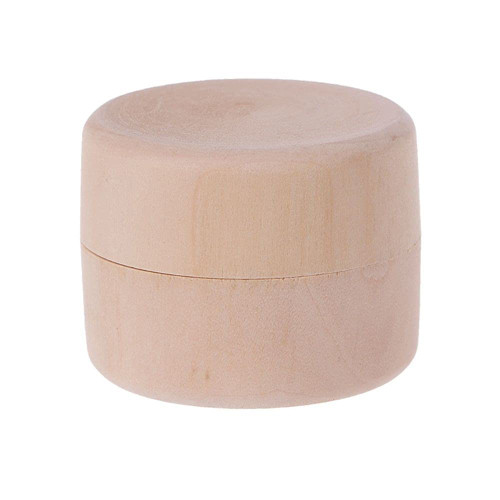 Vctitil Storage Box Wooden Round Mini Round Wooden Box, Mini Storage Wooden Box, Wedding Ring Jewelry Trinket Box Wood Storage Container Case