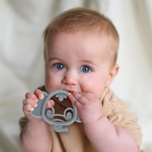 Nuby 100% Soft Silicone Teether with Massaging Bristles: 3M+ Characters Vary, Multi