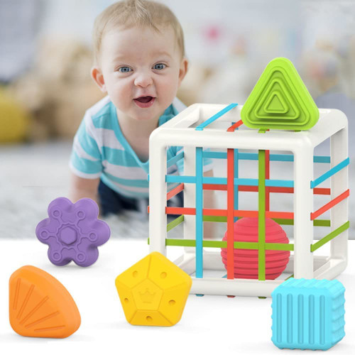 ZNikoyidy Montessori Toys for 1 Year Old, Shape Sorter Baby Toys, Developmental Learning Toys for Girls Boys Birthday Gifts, Colorful Cube and 6 Pcs Multi Sensory Shape, Baby Toys 12-18 Months ZNikoyidy Montessori Toys for 1 Year Old, Shape Sorter Baby Toys, Developmental Learning Toys for Girls Boys Birthday Gifts, Colorful Cube and 6 Pcs Multi Sensory Shape, Baby Toys 12-18 Months