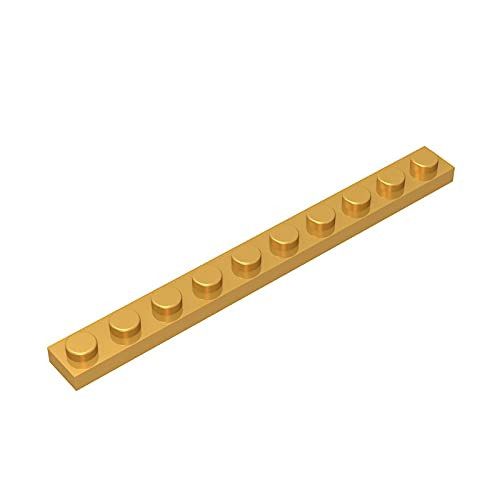 Eske Kouri Gobricks GDS-507 Plate 1 x 10 Compatible with Lego 4477 All Major Brick Brands Toys Building Blocks Technical Parts Assembles DIY (297 Pear Gold(035),10 PCS)