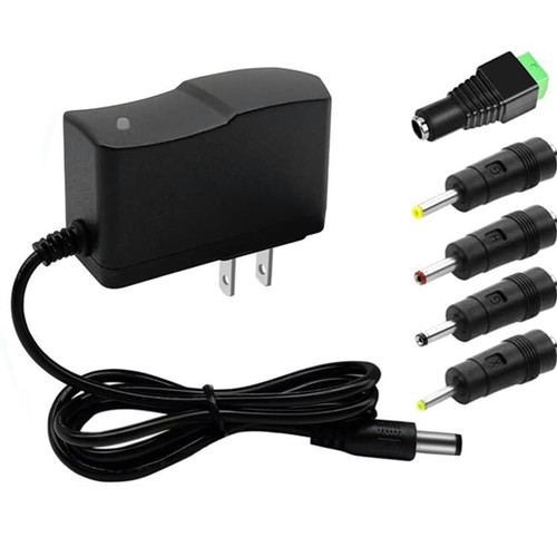 12V 1A Power Adapter 12W AC/DC Power Supply 100V-240V AC to DC 12Volt 1A 750mA 500mA Replacement 4.6ft Power Cord 12v ac Adapter for 5Tips 5.5mm*2.5mm 4.0x1.7mm, 3.5x1.35mm, 3.0x1.1mm, 2.5x0.7mm