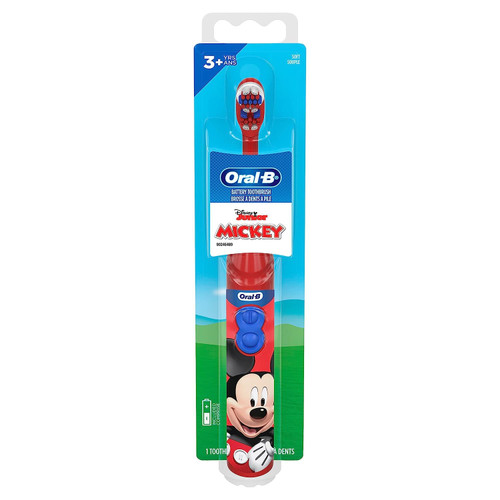 Oral-B Kid's Battery Toothbrush Featuring Disney's Mickey Mouse, Soft Bristles, for Kids 3+ Oral-B Kid's Battery Toothbrush Featuring Disney's Mickey Mouse, Soft Bristles, for Kids 3+