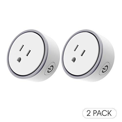 Konke Wi-Fi Smart Plug US Mini Outlet With Timer and Charging Protection,Compatible with Alexa?Google Home?Assistant?Homekit?IFTTT,White,2pack
