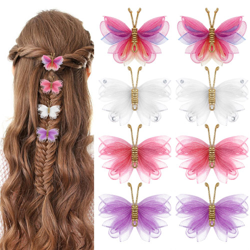 WLLHYF 8 PCS Mini Butterfly Hair Clips Cute Colorful Hair Bow Pins Tulle Mesh Butterfly Hair Barrettes Butterfly Flutter Clip Wedding Cosplaying Party Decor Hair Accessories for Women Girls WLLHYF 8 PCS Mini Butterfly Hair Clips Cute Colorful Hair Bow Pins Tulle Mesh Butterfly Hair Barrettes Butterfly Flutter Clip Wedding Cosplaying Party Decor Hair Accessories for Women Girls