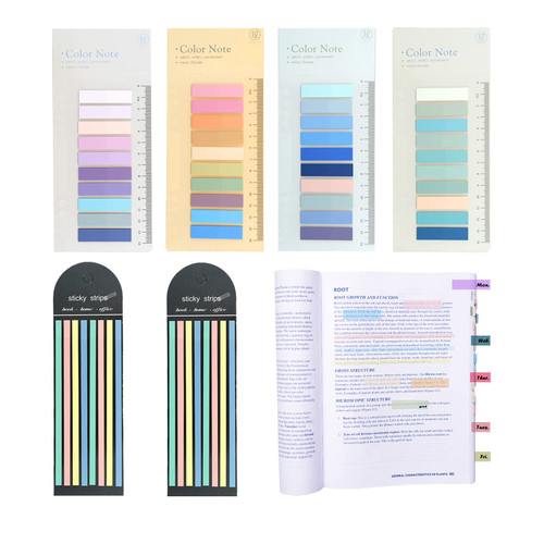 WSCHU 1120Pcs Sticky Tabs for Annotating Books, Writable Morandi Translucent Sticky Note Tabs Book Tabs, Repositionable Book Flags Strip Index Tabs, Book Annotation Supplies, Annotation Tabs