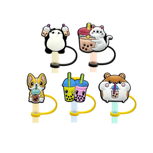 5PCS Straw Caps Covers Reusable Straws, Cute Animals Pattern Straw Protector Cover, Straw Tip Covers, Drinking Straw Cover, Silicone Straw Covers Cap 5PCS Straw Caps Covers Reusable Straws, Cute Animals Pattern Straw Protector Cover, Straw Tip Covers, Drinking Straw Cover, Silicone Straw Covers Cap