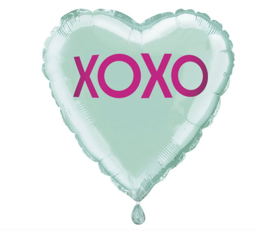 Unique XOXO Heart Shaped Party Foil Balloon - 18" | Teal | 1 Pc
