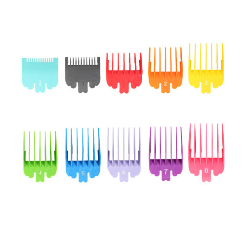 DAIRYCOF clipper guards set,hair clipper guards,cutting guides professional guide comb attachment compatible with wahl clipper guards for hair clippers (length: 1/16" to 1") (10 Pcs, mixed color) DAIRYCOF clipper guards set,hair clipper guards,cutting guides professional guide comb attachment compatible with wahl clipper guards for hair clippers (length: 1/16" to 1") (10 Pcs, mixed color)