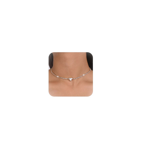 Roe Dolph Heart Necklace for Women Rhinestone Choker Necklaces Gold Sparkling Heart Choker Necklace Zircon Necklace Prom Necklace Jewelry Gifts for Birthday Party(Gold) Roe Dolph Heart Necklace for Women Rhinestone Choker Necklaces Gold Sparkling Heart Choker Necklace Zircon Necklace Prom Necklace Jewelry Gifts for Birthday Party(Gold)