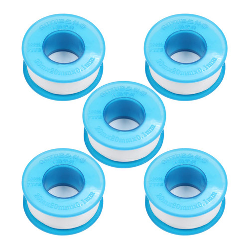 Othmro 5Pcs PTFE Pipe Sealant Tape 18mmX20mX0.1mm Plumbing Tape Pipe Tape Industrial Thread Sealants Teflon Tape Plumbers Tape Seal Tape for Plumber Pipe Thread Seal White Blue