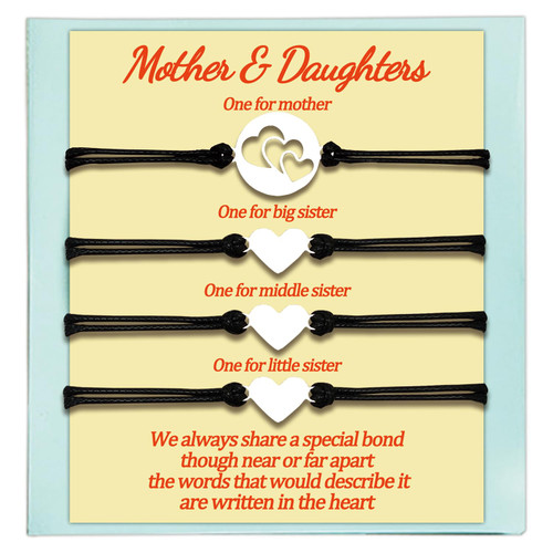 Mootael Mother and 3 Daughters Bracelets Mom daughter Gifts Matching Bracelets for 4 Women Gifts for Little Girls Birthday Gift Mommy And Me Mothers Day Gifts Jewelry, Set of 4 Heart Love Gift Mootael Mother and 3 Daughters Bracelets Mom daughter Gifts Matching Bracelets for 4 Women Gifts for Little Girls Birthday Gift Mommy And Me Mothers Day Gifts Jewelry, Set of 4 Heart Love Gift