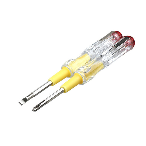 Fielect 2pcs Tester Screwdriver, Circuit Tester Pen Electric Contact Voltage Tester Dual Head Slot Phillips Screwdriver Detector 100-500V Fielect 2pcs Tester Screwdriver, Circuit Tester Pen Electric Contact Voltage Tester Dual Head Slot Phillips Screwdriver Detector 100-500V