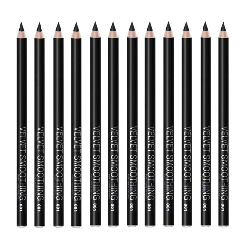 Black Eyeliner Pencil Set - 12 PCs Smudge Proof Matte Waterproof Long Lasting Makeup Eye Liners