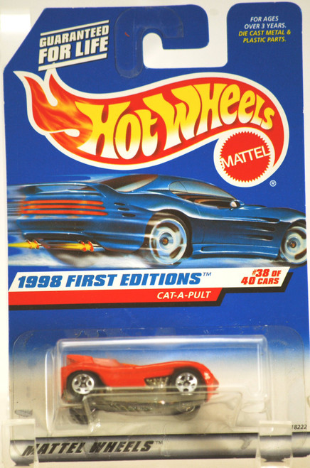 Hot Wheels Mattel 1998 First Editions 1:64 Scale Red Cat-A-Pult Die Cast Car #631