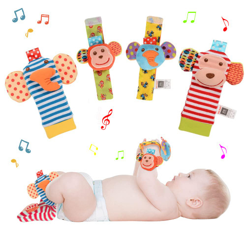 ThinkMax Baby Soft Rattle Toy, Foot Socks Wrists Rattles, Wrists Rattles for Baby,Ankle Sock Cotton and Plush Stuffed Infant Toys ThinkMax Baby Soft Rattle Toy, Foot Socks Wrists Rattles, Wrists Rattles for Baby,Ankle Sock Cotton and Plush Stuffed Infant Toys