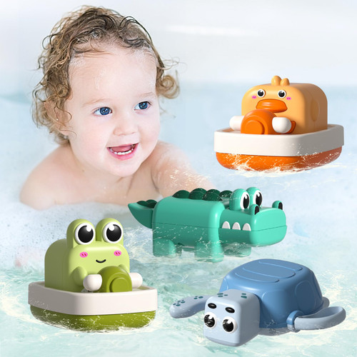 JUQU Bath Toys, 4-Pack Baby Bath Toys for Toddlers 1-3, Floating Wind-Up Baby Pool Toys Set - Preschool Clockwork Animals Bathtub Toys for Kids - Water Toys Gift for 1 2 3 4 Year Old Boys & Girls JUQU Bath Toys, 4-Pack Baby Bath Toys for Toddlers 1-3, Floating Wind-Up Baby Pool Toys Set - Preschool Clockwork Animals Bathtub Toys for Kids - Water Toys Gift for 1 2 3 4 Year Old Boys & Girls