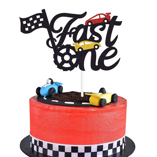 UXYOKM Fast One Cake Topper 1st Birthday Cake Topper Decoration Glitter Race Car Checkered Flag Theme Baby Shower Party Supplies Cake Decor UXYOKM Fast One Cake Topper 1st Birthday Cake Topper Decoration Glitter Race Car Checkered Flag Theme Baby Shower Party Supplies Cake Decor