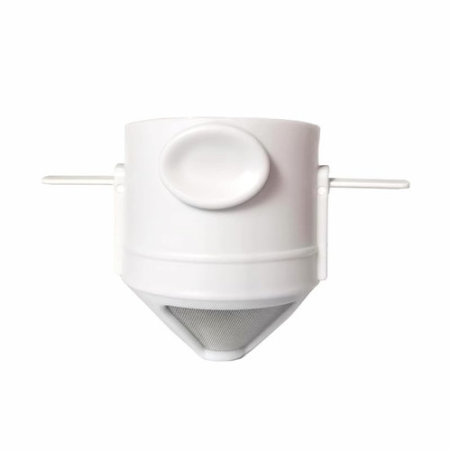 Dolljojo Pour Over Coffee Dripper, Reusable Stainless Steel Pour Over Coffee Filters, Easy to Clean Camping Coffee Filter, 1-2 CUP Paperless Travel Coffee Makers (white)