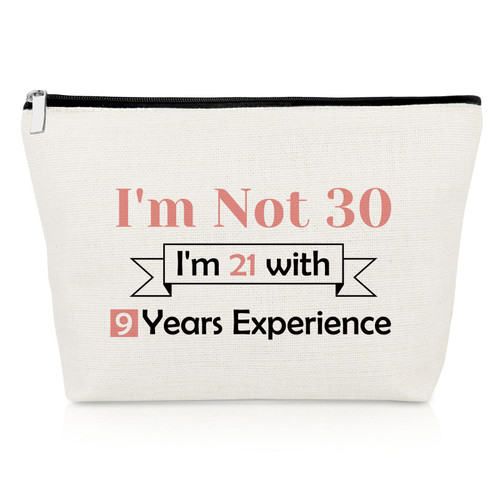 30th Birthday Gifts for Her Funny 30th Birthday Makeup Bag Funny Turning 30 Gifts Birthday Gifts for Women 30 Years Old Cosmetic Bag 30 Birthday Party Gifts for Wife Sister Aunt Friend Cosmetic Pouch