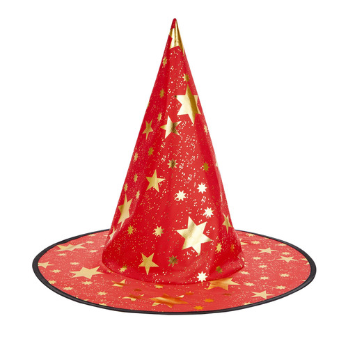 Zando Kids Halloween Witch Hat For Girls Women Witch Costume Halloween Toddler Witches Hat Star Printing Wizard Hat For Boys Witch Hats Party Cosplay Decorations Hanging Witch Hats Red Witch Hat