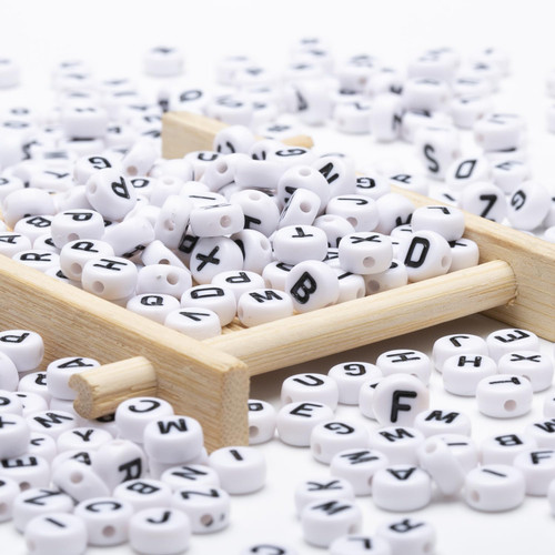 1000pcs 4x7mm Acrylic Alphabet Letter Beads A-Z Round Acrylic Letter Beads for Jewelry Making Alphabet Beads (White/Black) 1000pcs 4x7mm Acrylic Alphabet Letter Beads A-Z Round Acrylic Letter Beads for Jewelry Making Alphabet Beads (White/Black)